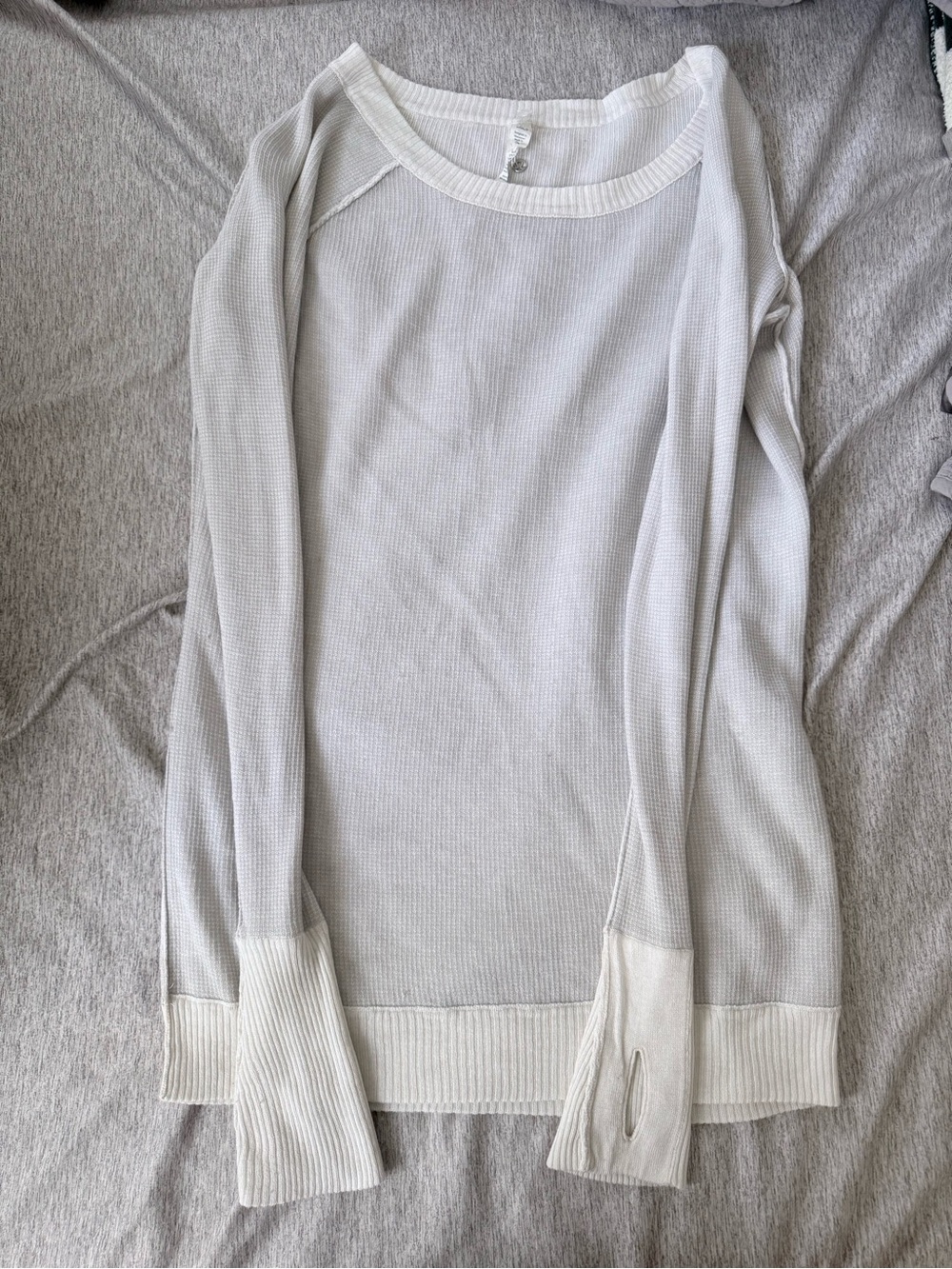 Lululemon LightGray Waffle Knit Thumbhole Sweater